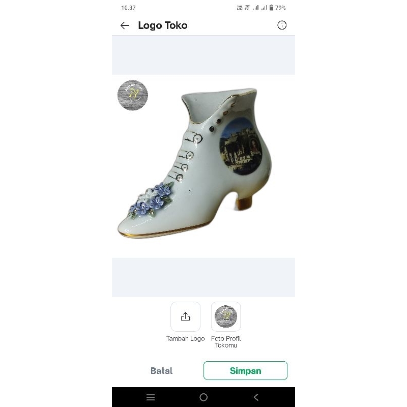 pajangan sepatu porcelain eropa