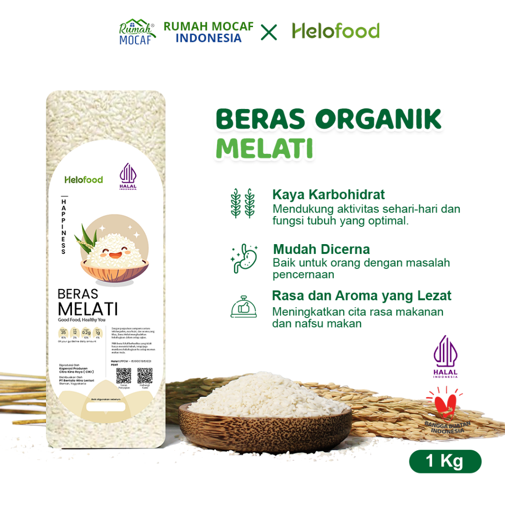 

Beras Mlati Organik Mlatiharjo - Beras Rendah Gula - Beras Untuk Diet - 1 Kg