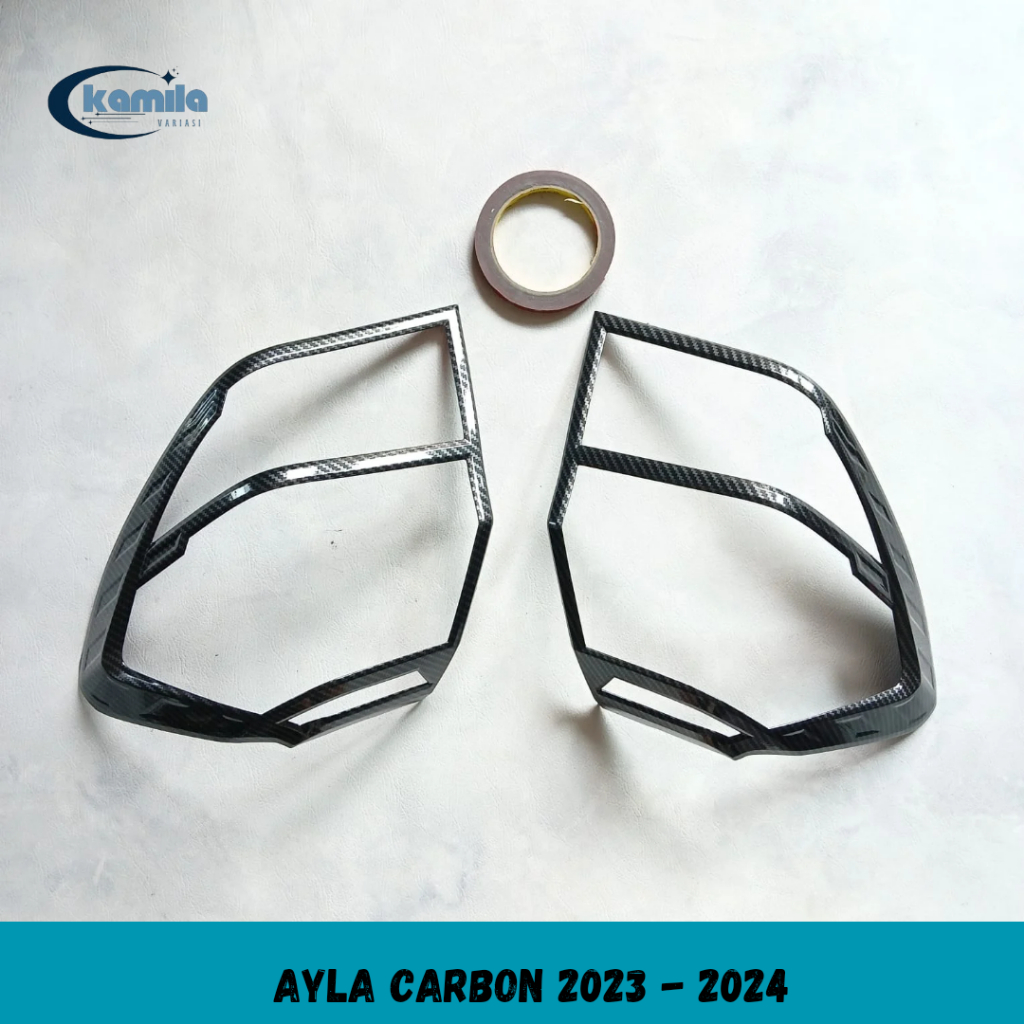 Garnish Lampu Belakang Mobil Ayla 2023 - 2024 Carbon
