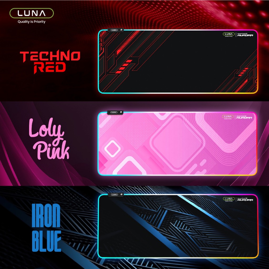 LUNA Mousepad Gaming Aurora RGB Large Size 80x30cm