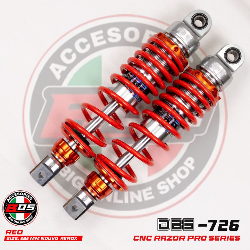 Shock DBS 726 CNC RAZOR pro series NOUVO AEROX shock double non tabung ukuran 285mm Harga promo gros