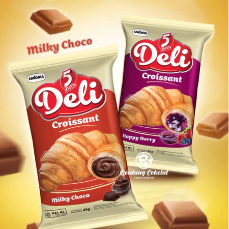 

(PCS) 5Days DELI Croissant Milky Choco - Berry 45gr