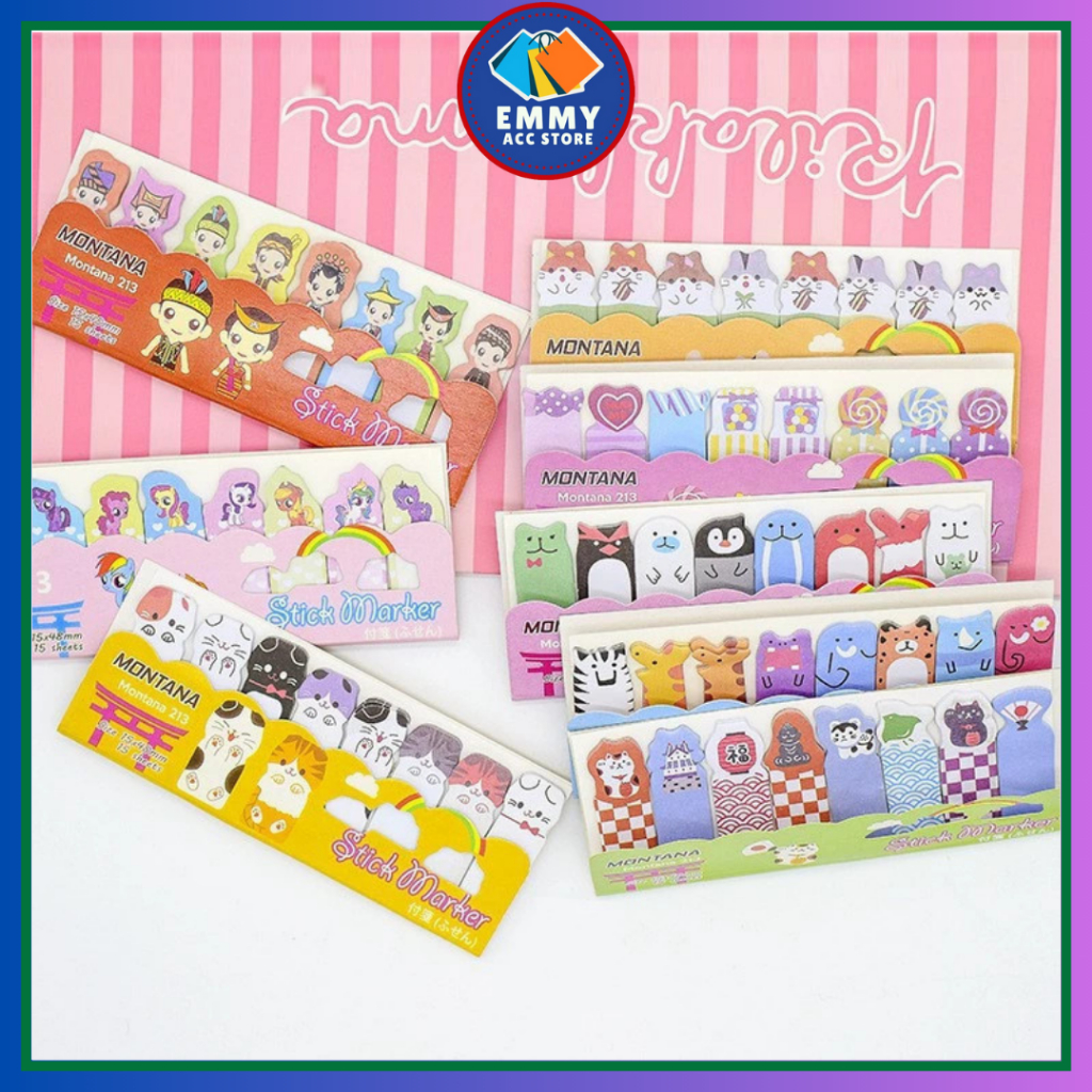 

Tempelan Memo Sticker Notes Pembatas Buku Marker Mini Catatan Pengingat Reminder Messages To-Do-List