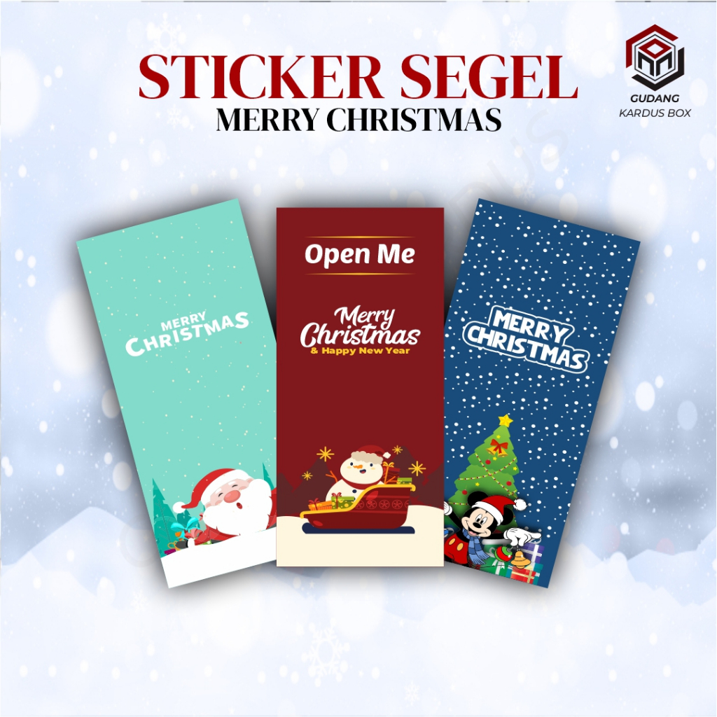 

Stiker Tema Natal -Segel box Merry Christmas/ Stiker Toples Natal- Custom Stiker Natal