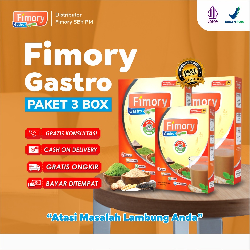

Fimory Gastro 250gr Paket 3pcs - Nutrasetikal untuk atasi Asam Lambung | 100% dari Bahan Alami