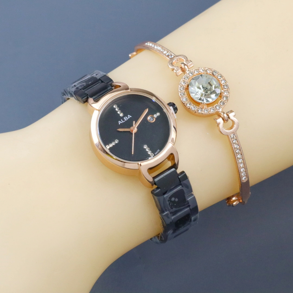 BISA COD JAM TANGAN WANITA COACH NEW YORK HB-5579 STAINLESS STEEL TANGGAL AKTIF FREE BOX