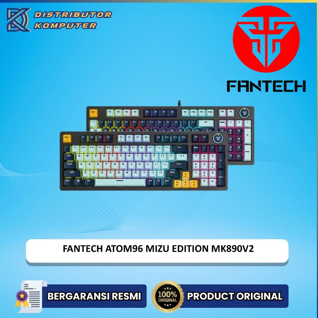 FANTECH KEYBOARD ATOM96 / ATOM-96 MK890V2 / MK890-V2 WIRED MECHANICAL GAMING MIZU EDITION