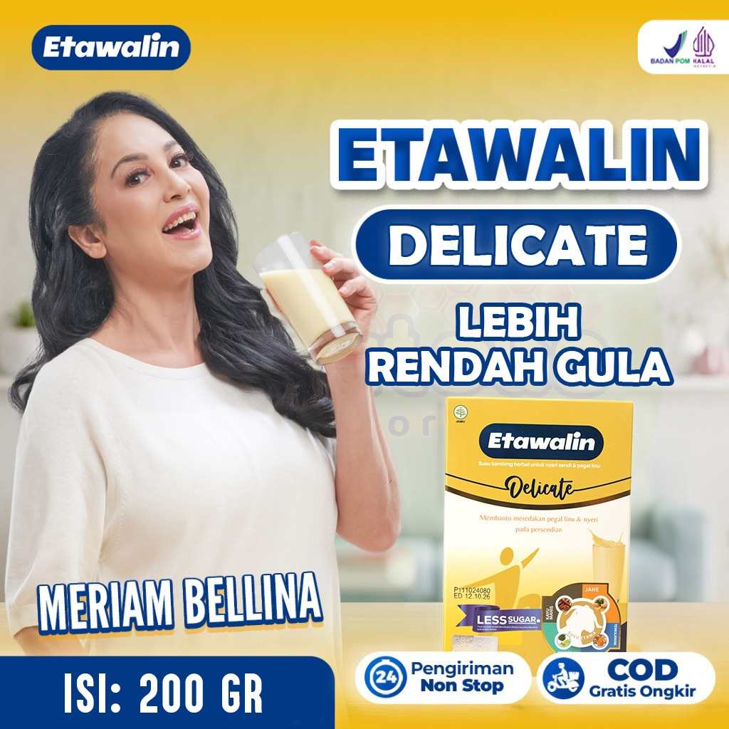 

Etawalin Delicate - Susu Etawalin Rendah Gula Atasi Nyeri Sendi Asam Urat Syaraf Kejepit Asli 1 Box