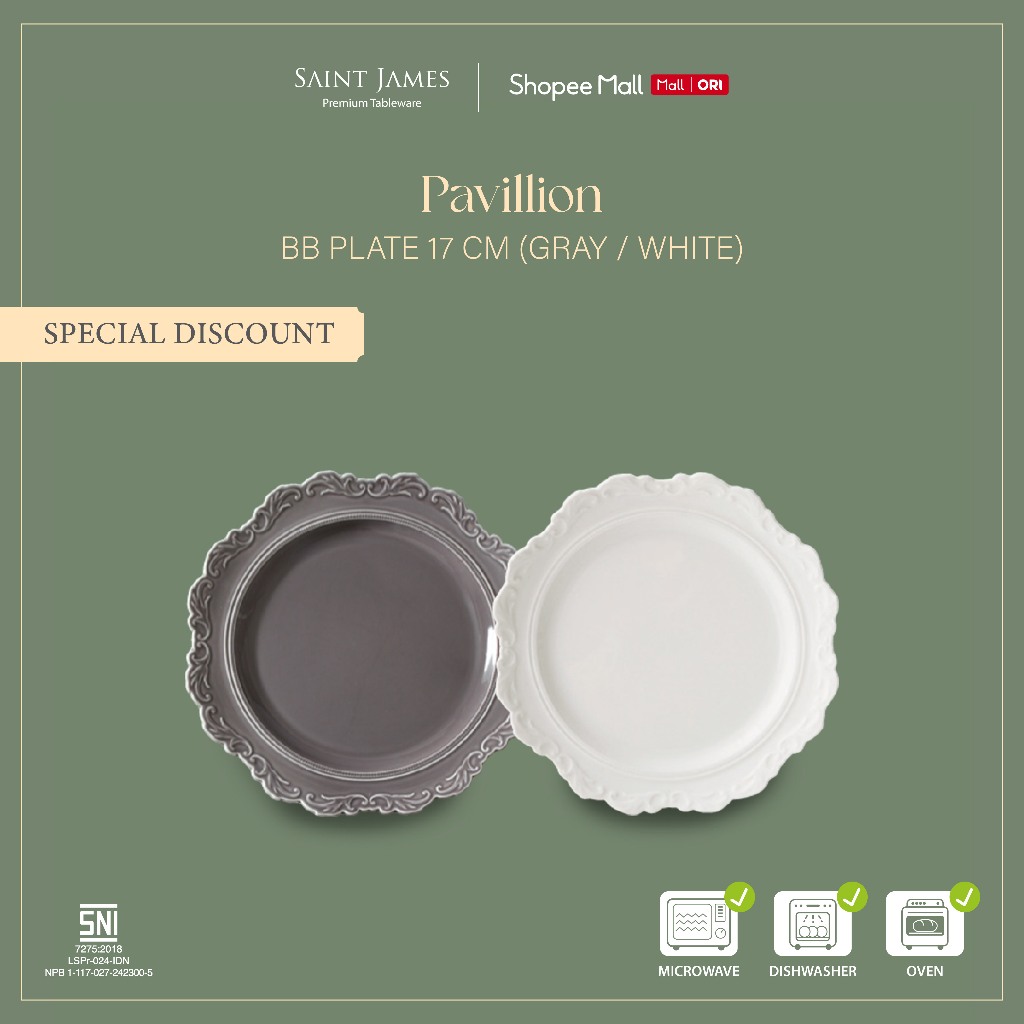 Saint James Pavillion Plate 7 inch - Piring Cake