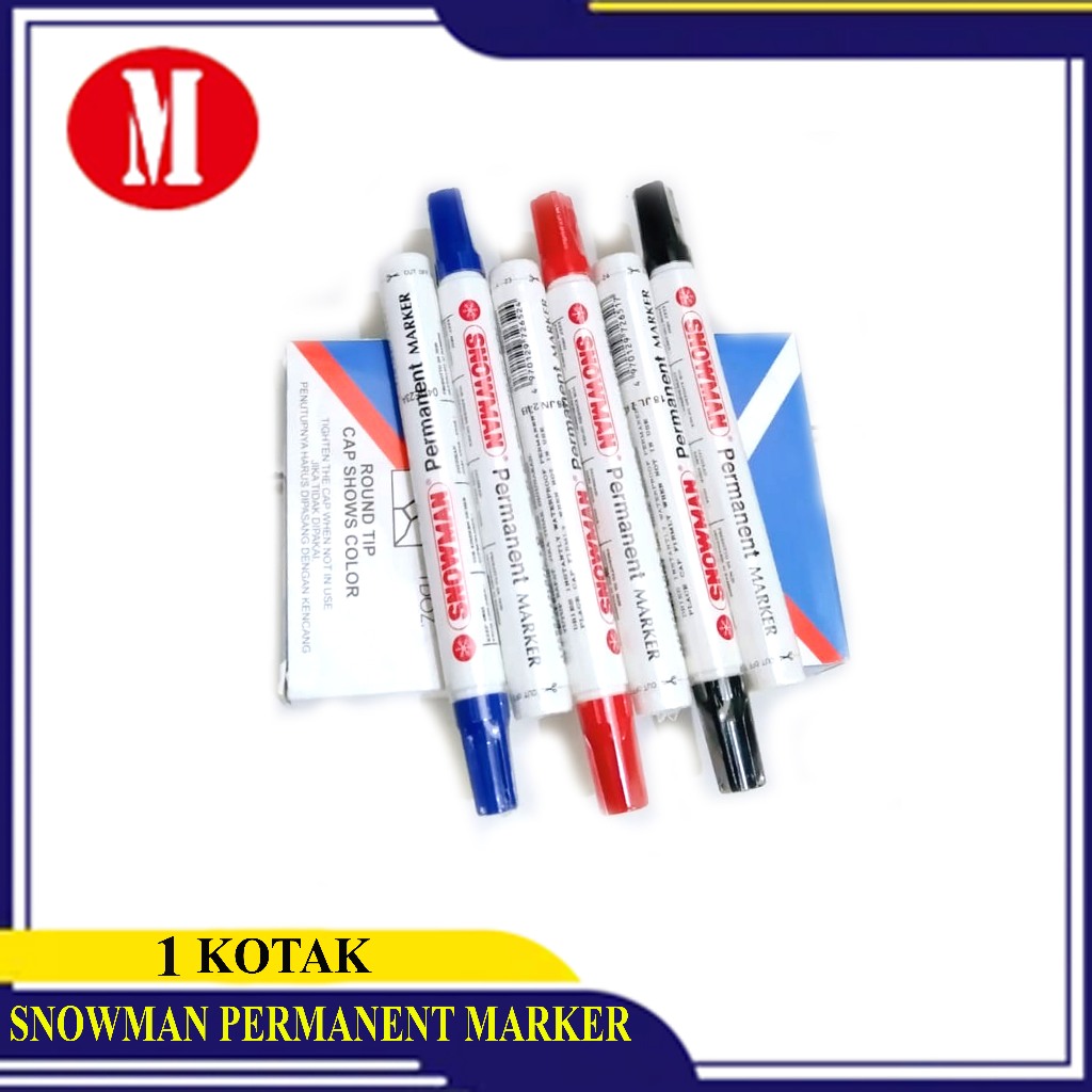 Spidol Snowman Permanent Marker (1Kotak).