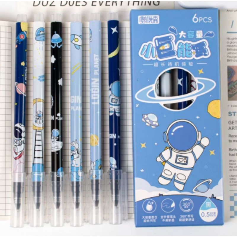 

1 SET ISI 6PCS PULPEN GEL KARAKTER KARTUN LUCU DENGAN UJUNG MATA PULPEN TAJAM 0,5MM