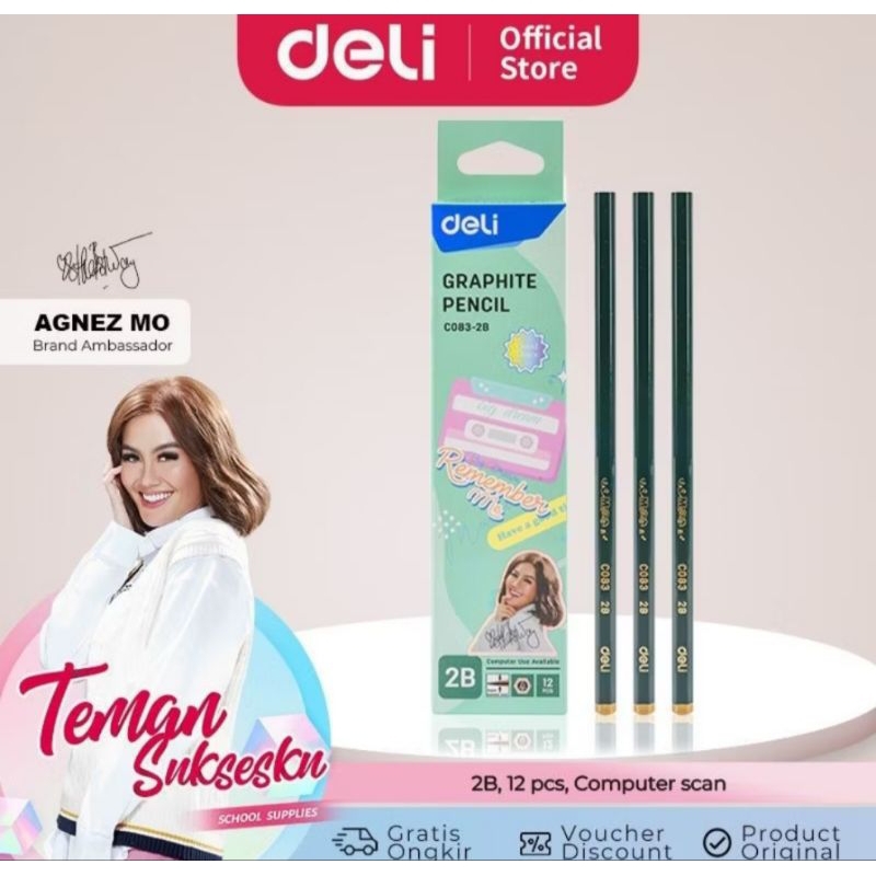 

PENSIL DELI GRAPHITE C-083 2B (ISI 12 BIJI)