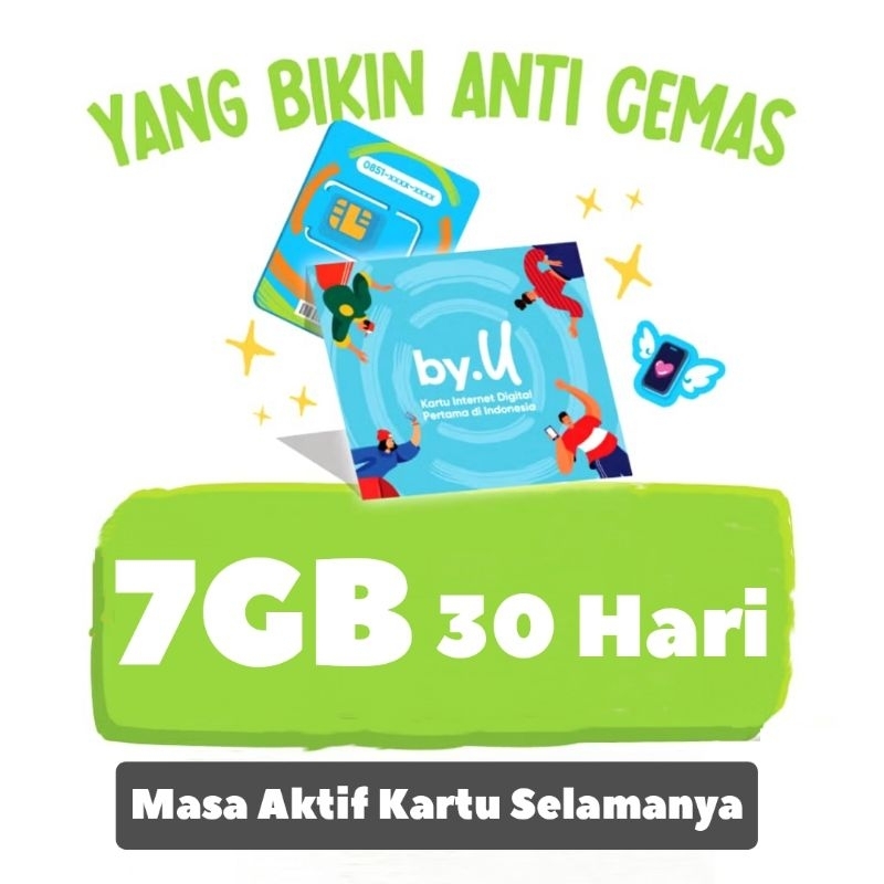 Kartu Perdana by.U 7GB 30Hari, Masa Aktif Selamanya
