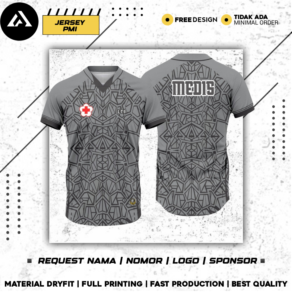 KAOS JERSEY PMI CUSTOM FULL PRINTING KUALITAS PREMIUM