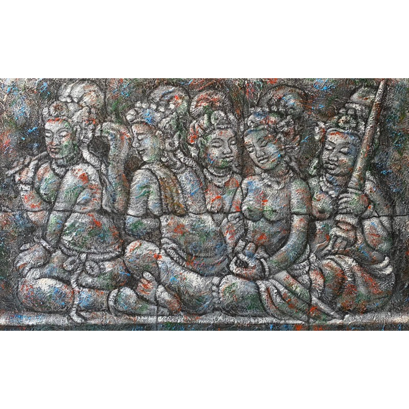 lukisan relif , ukuran 135 X 85