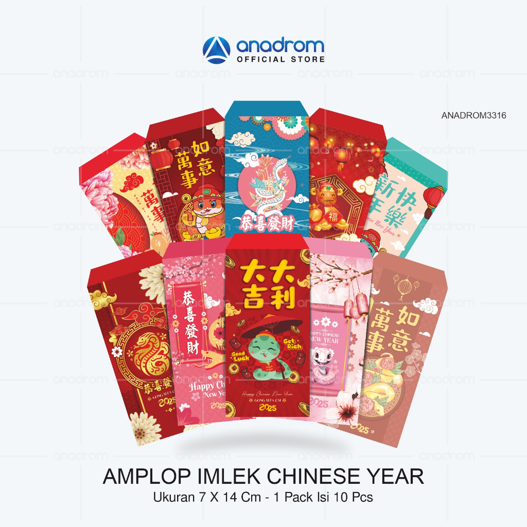 

Angpao Imlek Shio Ular | Amplop Chinese New Year | Amplop Imlek 2025 Terbaru Anadrom 3316