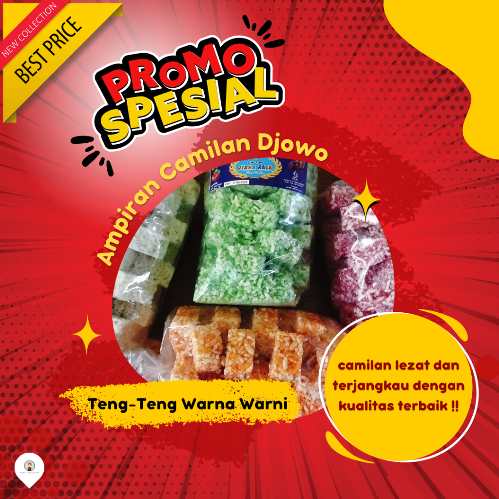 

Teng-Teng Jipang (Isi 38pcs) Aneka Rasa / Jipang Beras Ketan Manis - Ampiran Camilan Djowo