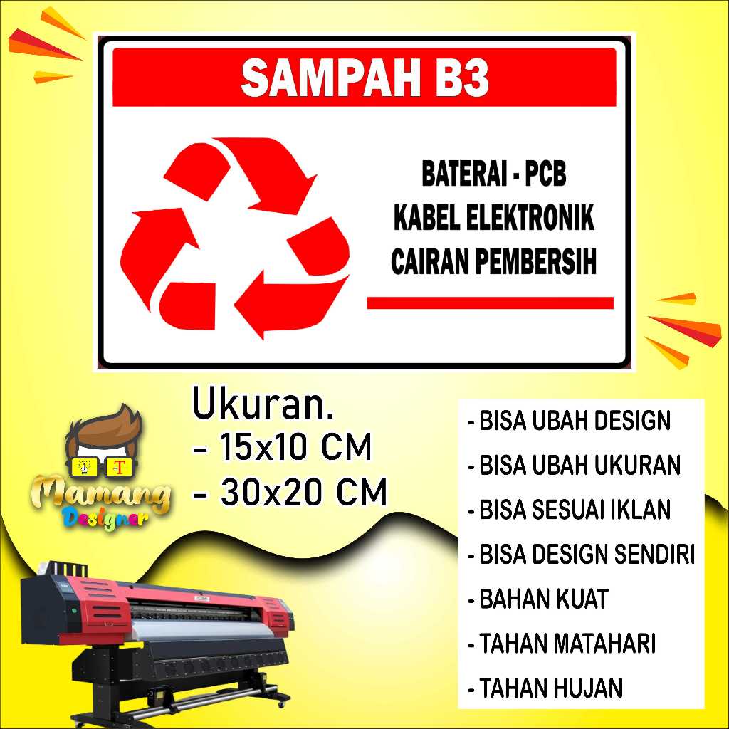 

Cetak Sticker Untuk Sampah Elektronik Bahan Kuat Merah