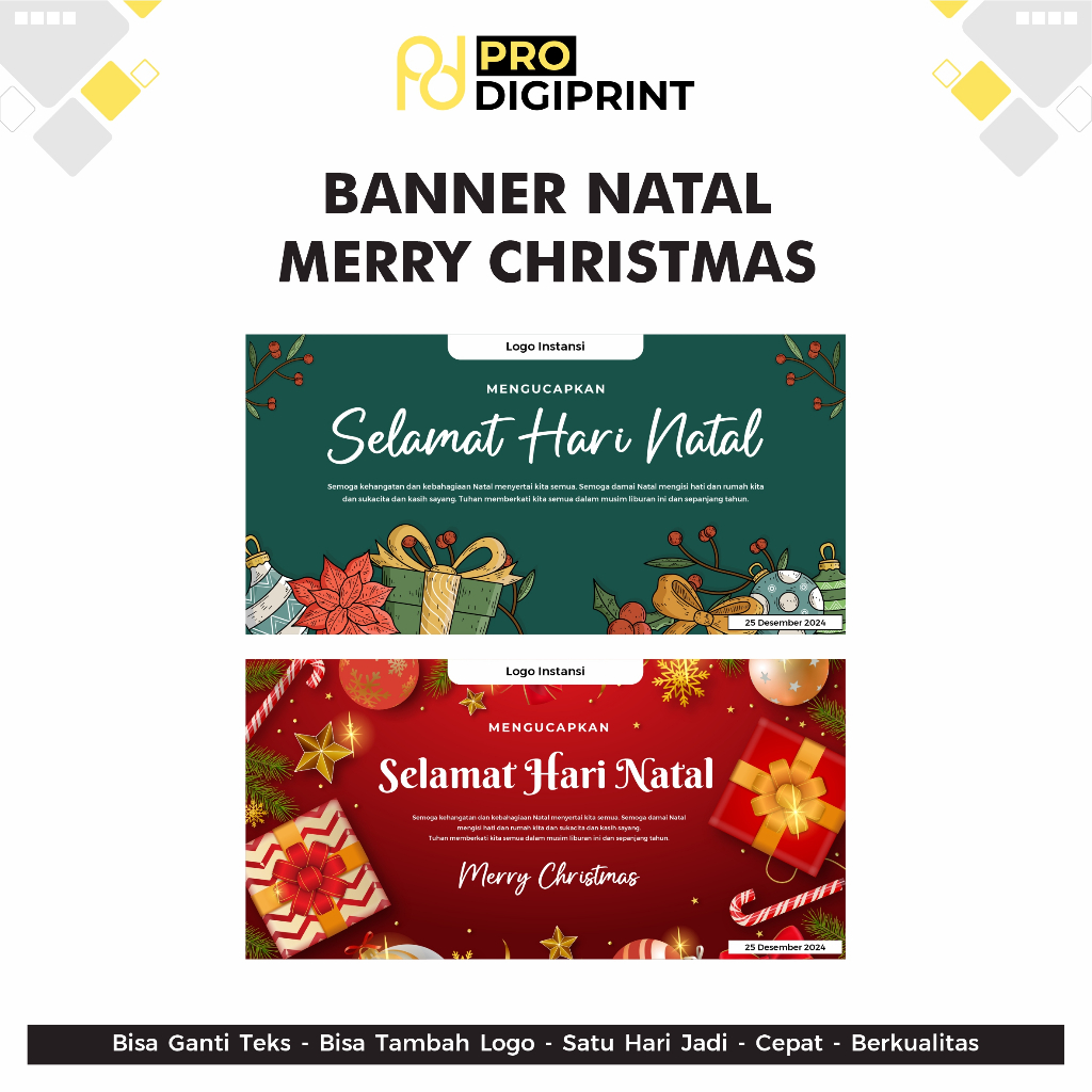 

Banner / Spanduk Natal Merry Christmas 340 GSM ( Pro Digiprint )