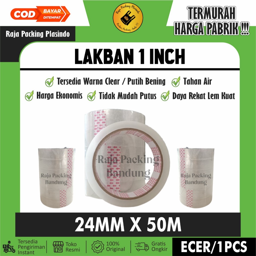 

Lakban Bening 1 inci (24mm x 50yd) original | Selotip Murah | Lakban 1 inch | Selotip Kecil | Lakban 1 inci | Selotip Bening | Lakban Kecil