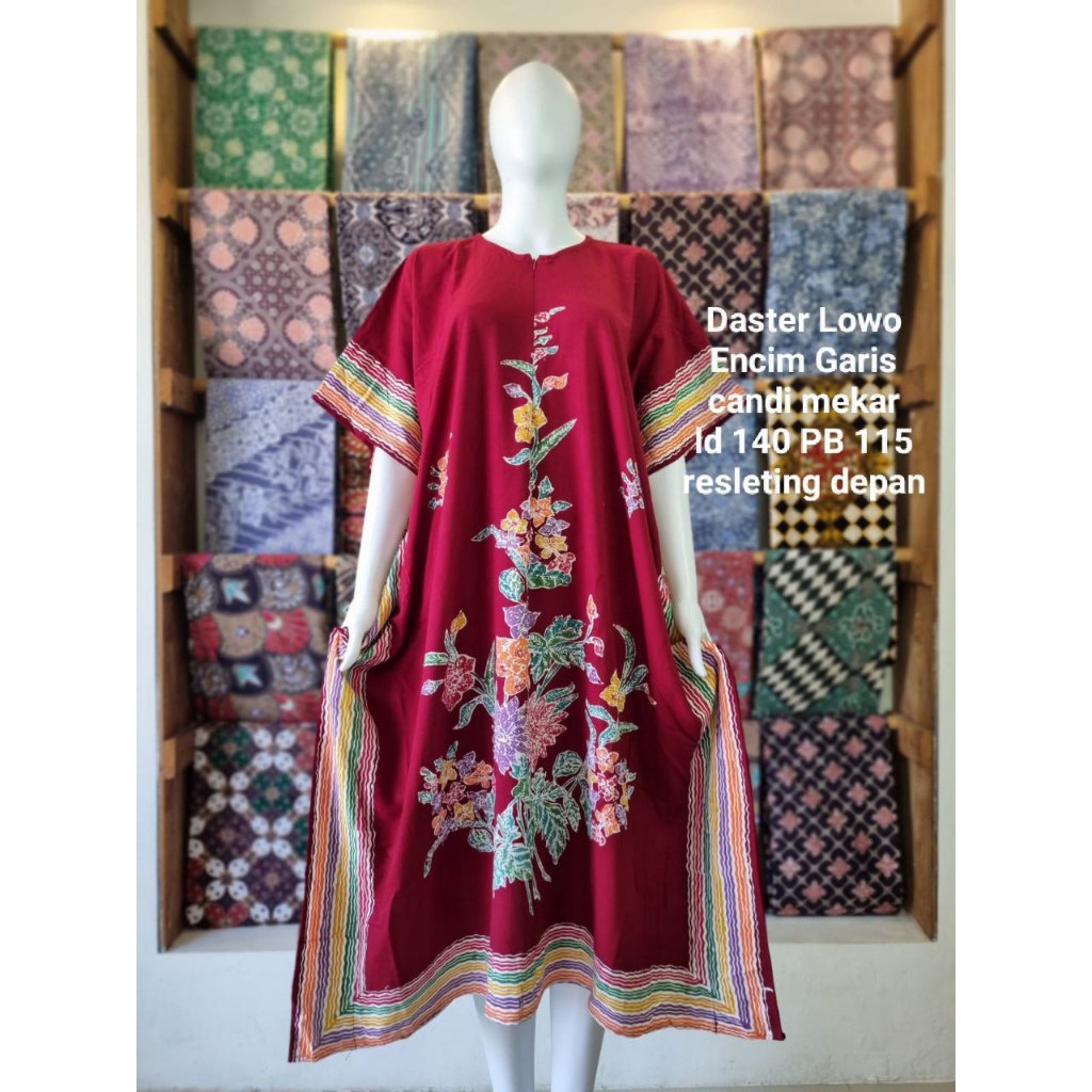 Daster Lowo Encim Garis Batik Cap Kombinasi Batik Tulis Premium