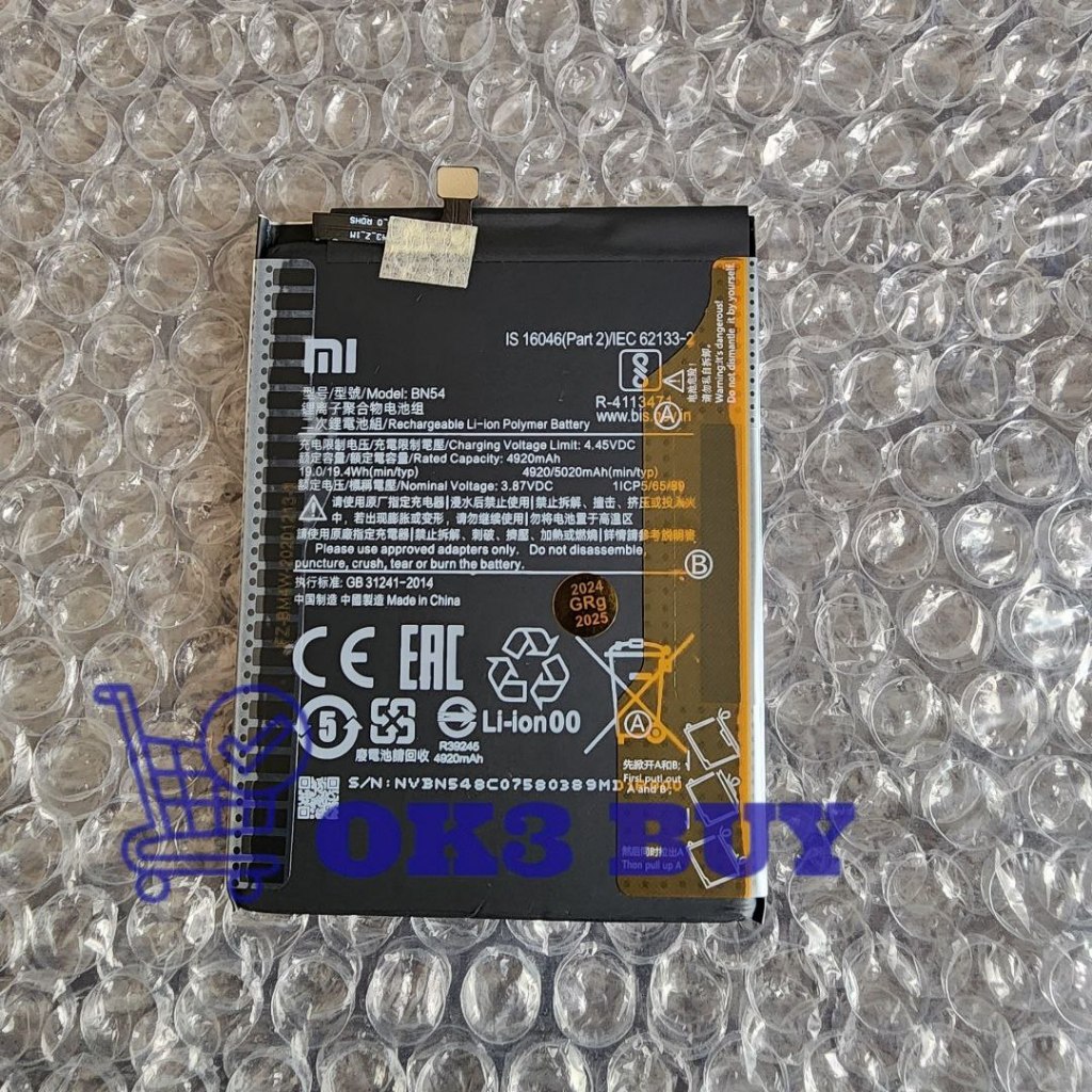 Baterai Batre Xiaomi BN54 Original HP Xiaomi Redmi 9 Battery Batrei Tanam Original Xiomi Redmi9