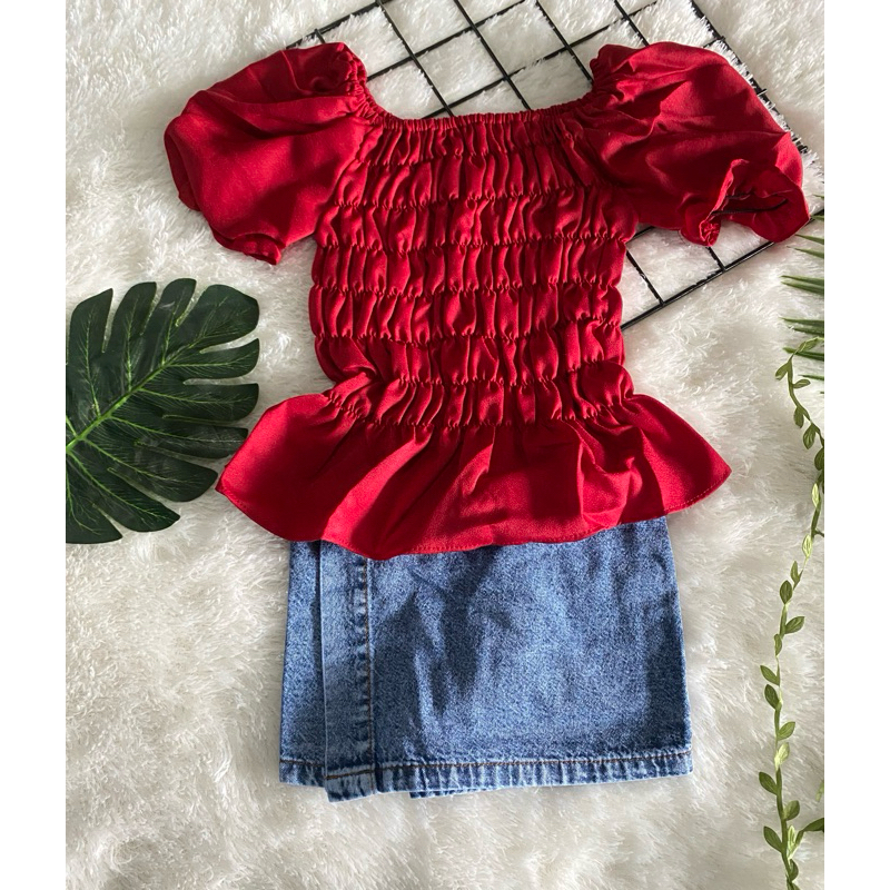 Set Abiya Stelan Rok Celana ( Rocela ) dan Atasan Sabrina Anak Usia 1-5th