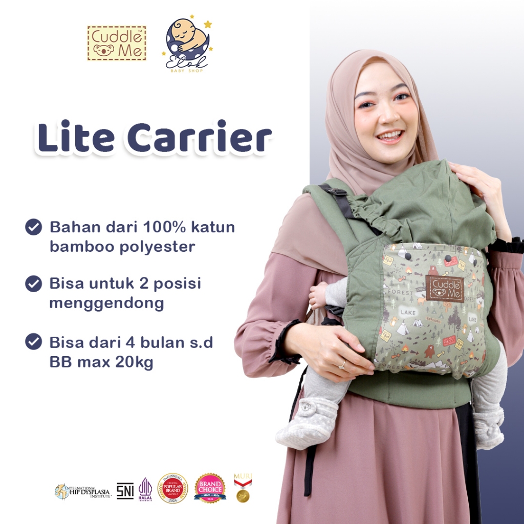 Gendongan Bayi 4 Bulan Depan Belakang CUDDLEME - Lite Carrier SSC M Shape - Gendongan Simpel,