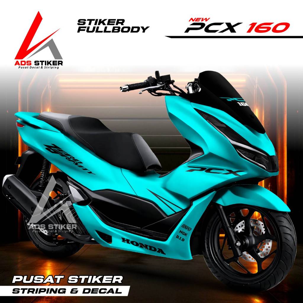 Bisa COD Decal PCX 160 New Fullbody Biru - Stiker Variasi PCX160 Fullbody Design Polosan