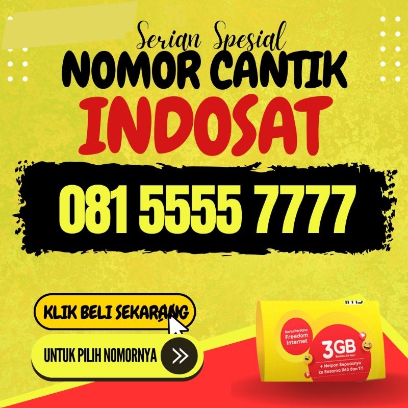 Nomer Cantik Indosat  Serian 55557777 Nomer Cantik 11 Digit No Cantik Indosat Im3 Oredoo Kartu Perda