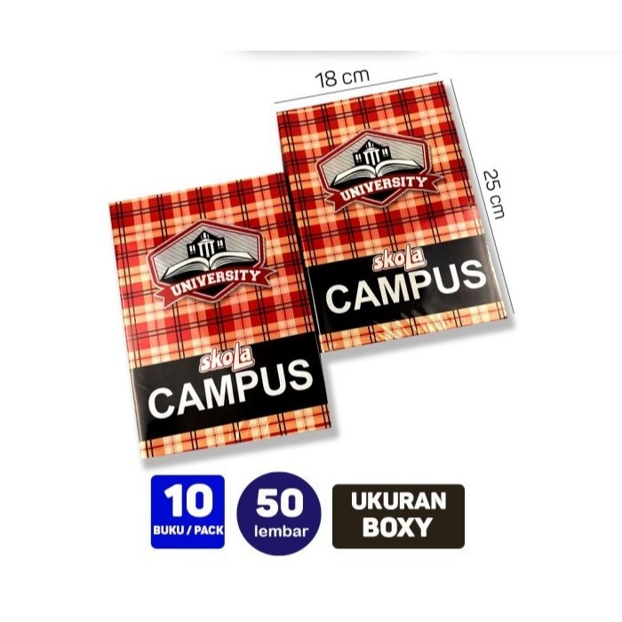 

Buku Tulis Campus SKOLA 50 Lembar (1 Pack Isi 10 Buku) RB9