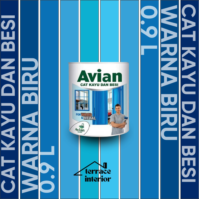 Cat Kayu & Besi Avian Warna Biru 0.9 L