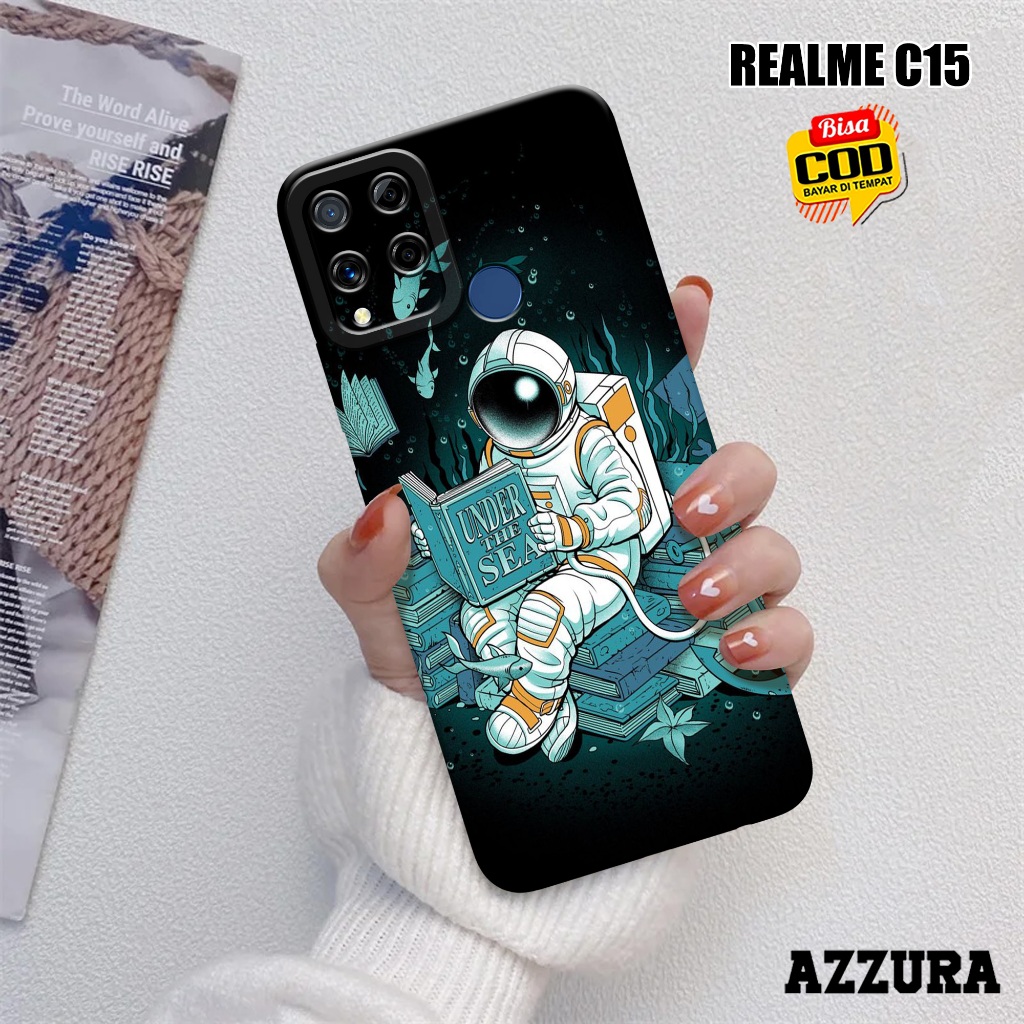 AZZURA - Case Realme C15 - Fashion Case Astronot - Softcase Realme C15 - Casing Hp Realme C15 - Kasi