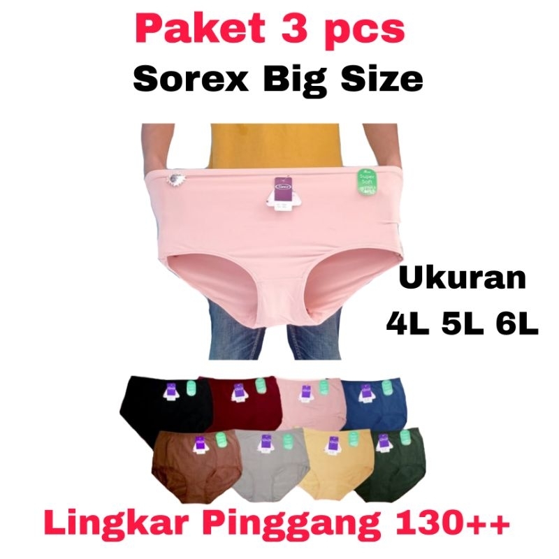 Sorex 1248 CD celana dalam wanita ekstra besar jumbo super soft XXXl XXXXL XXXXL 3XL 4XL 5XL QXL QQL