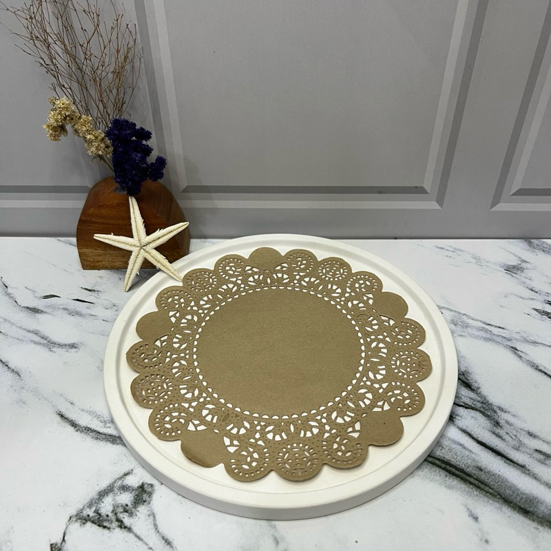 

5 Pcs Doilies Paper Vintage Coklat Aesthetic 5.5