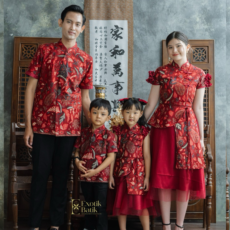 Mandarin Batik Couple Family Set / Batik Imlek /Batik keluarga / batik kondangan / batik pesta /bati
