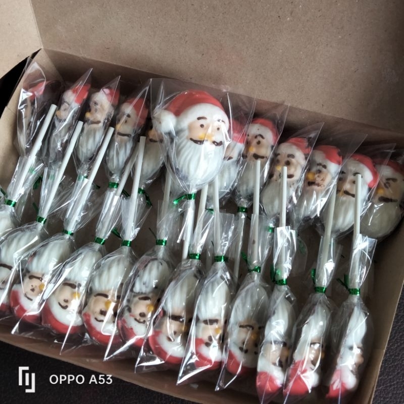 

cokelat lolipop santa clause/pohon natal (sekotak 10pc)