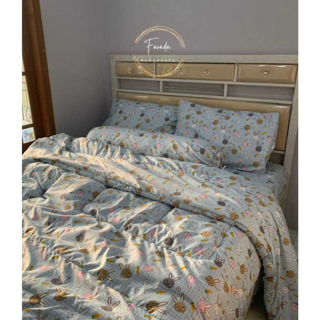 BEDCOVER SET SPREI MOTIF RABBIT // BEDCOVER SET SPREI MOTIF AESTHETIC [WIDANI STORE]