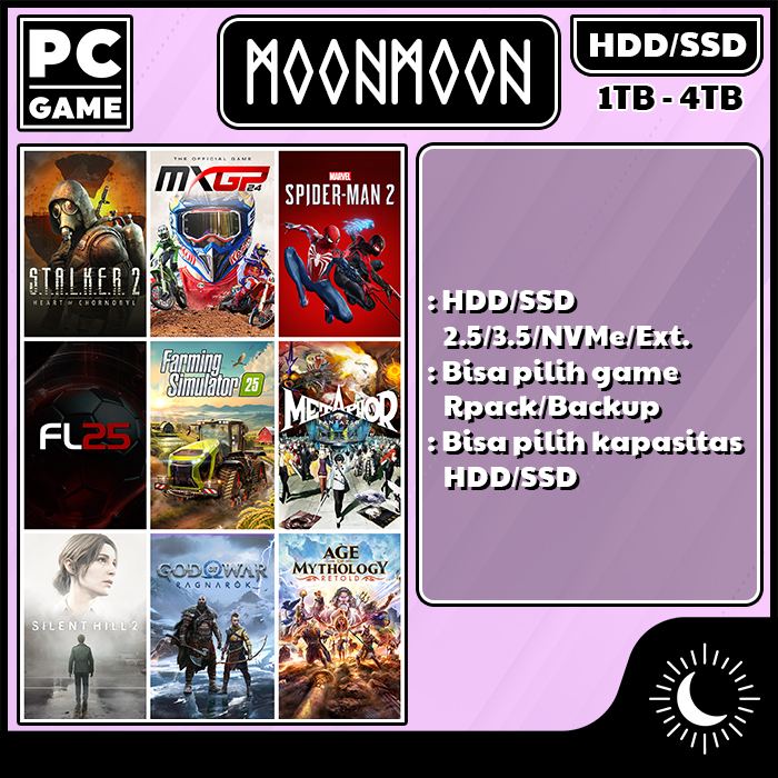 SSD/HDD Solid State Drive/Harddisk External/Internal 2.5, 3.5 & NVMe 1TB - 4TB Isi PC Game