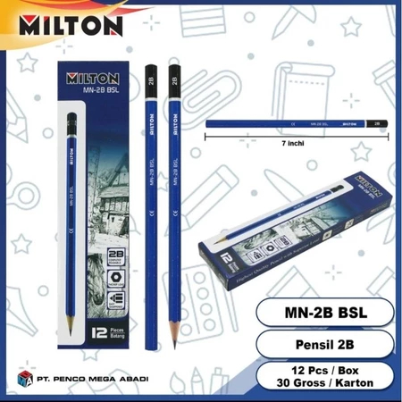 

1 Kotak Isi 12 Pcs Pensil 2B Biru MILTON - 28 B5L