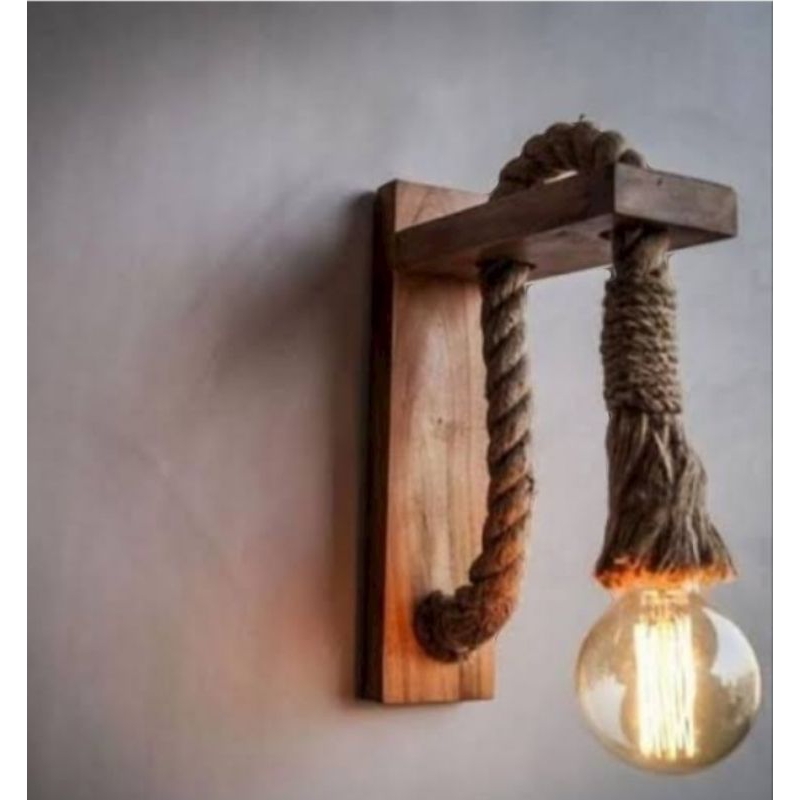 lampu hias dinding kayu jati belanda
