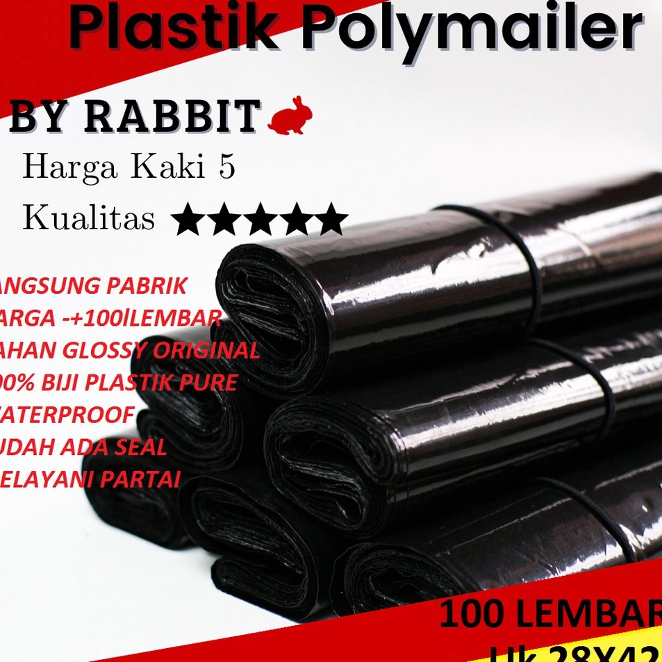 

ecTerkini polymailer kantong online hitam glossy 28x42 Kantong Plastik Polymailer Amplop Packing Online Hitam GLOSSY R1