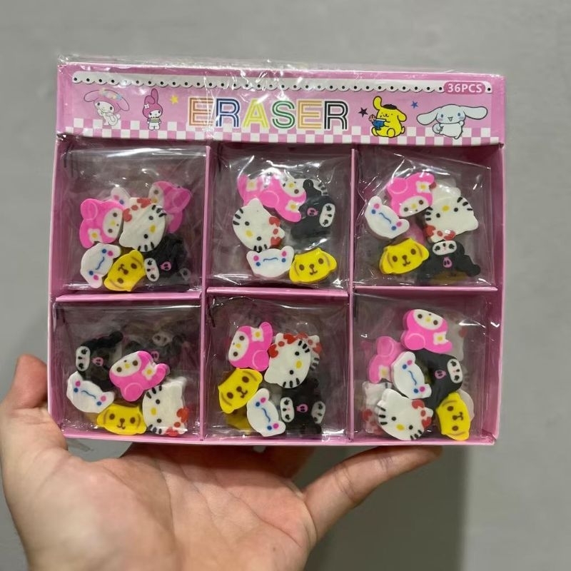 

eraser sanrio penghapus karakter kepala sanrio kuromi melodi cinamoroll pocacho perpack isi 5pcs