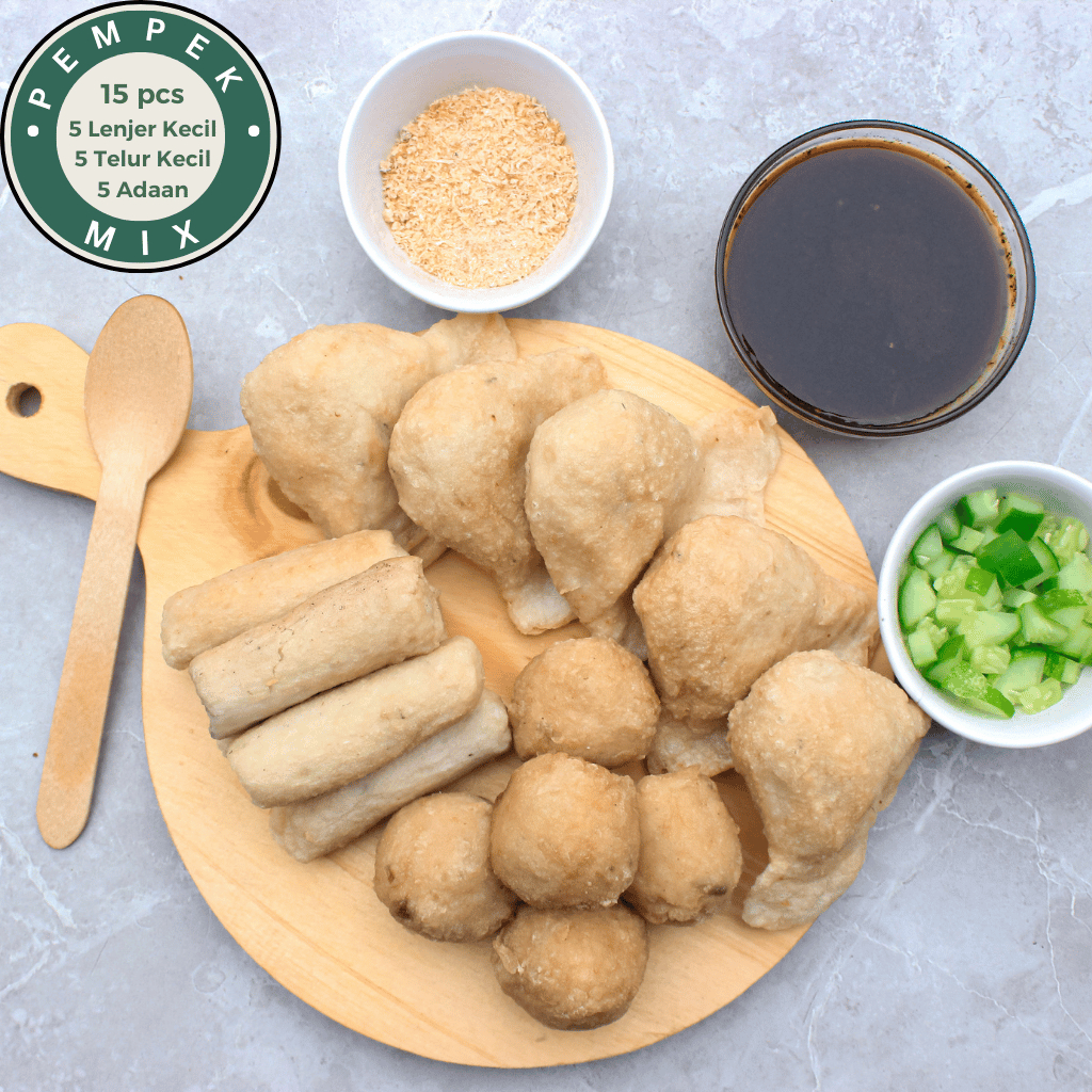 

Pempek Mix/Camputr 15 pcs (Lenjer Kecil, Adaan dan Telur)