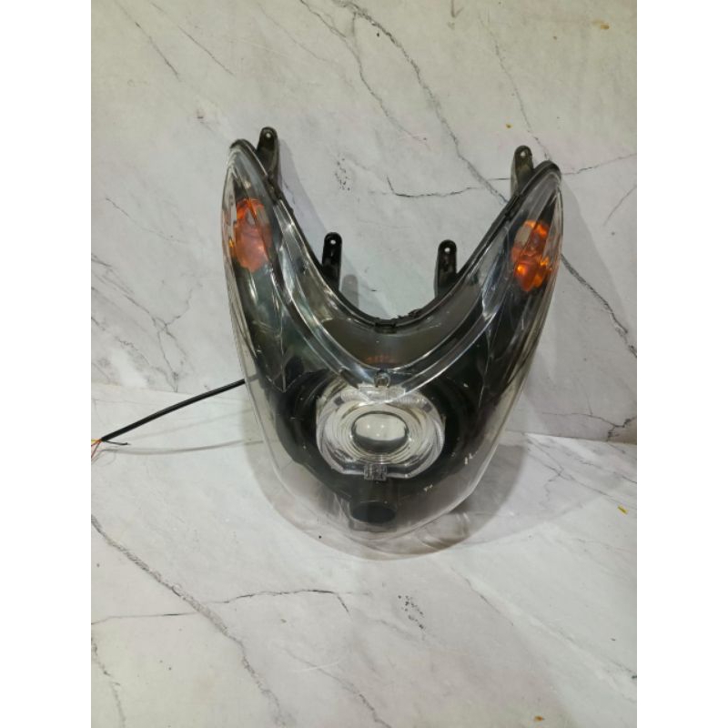 REFLEKTOR LAMPU DEPAN MIO SOUL KARBU BILED PROJIE ALA ALA