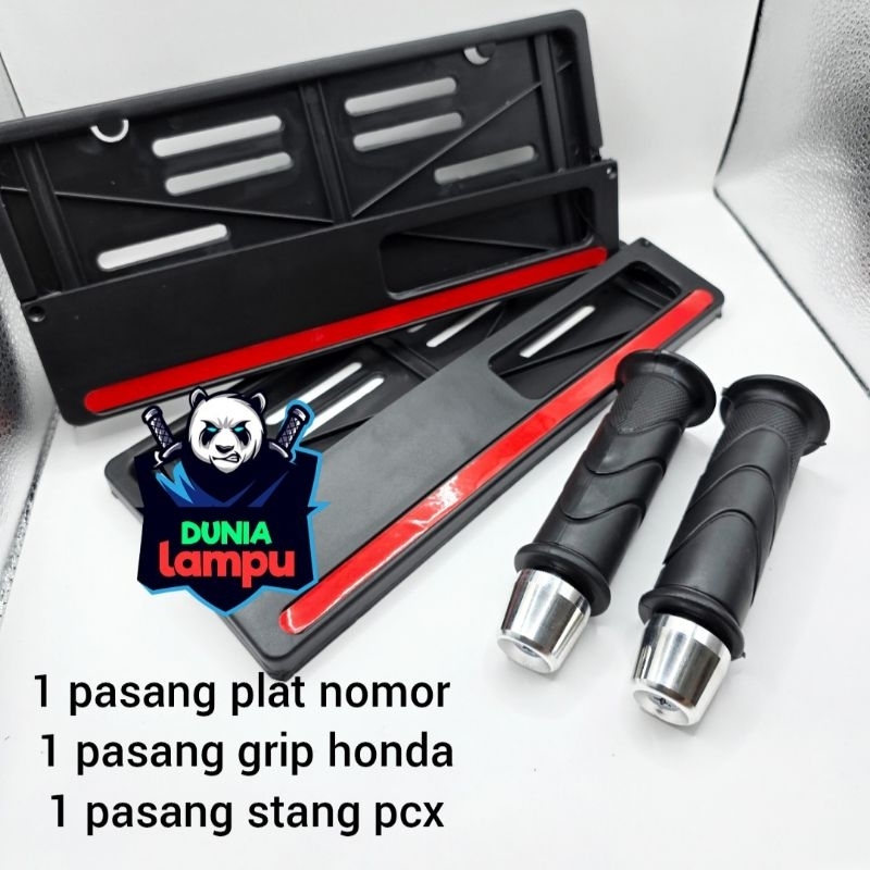 Dudukan plat nomor motor list merah 1pasang universl beat aerox pcx nmax vario 125 150