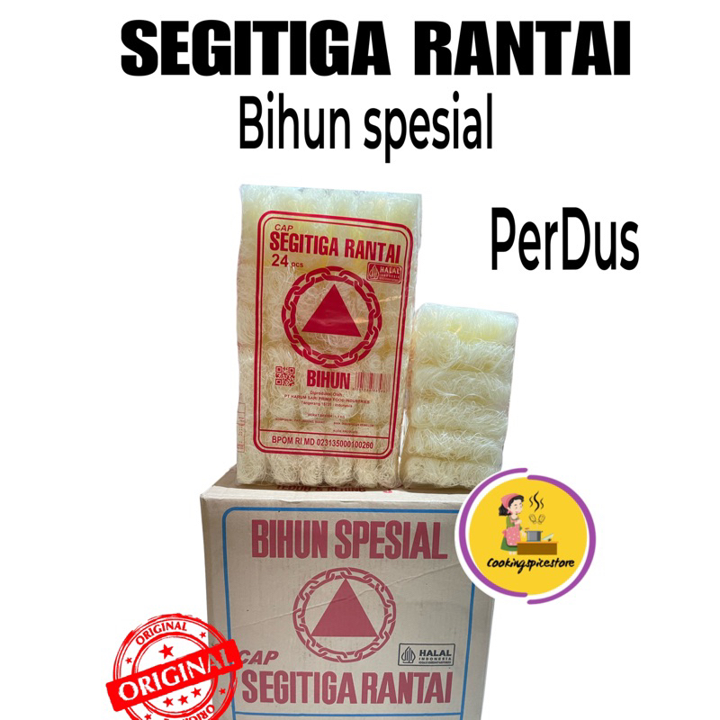 

Bihun Spesial cap Segitiga Rantai / Bihun Rantai 1 Dus isi 3 pak x 24 pcs