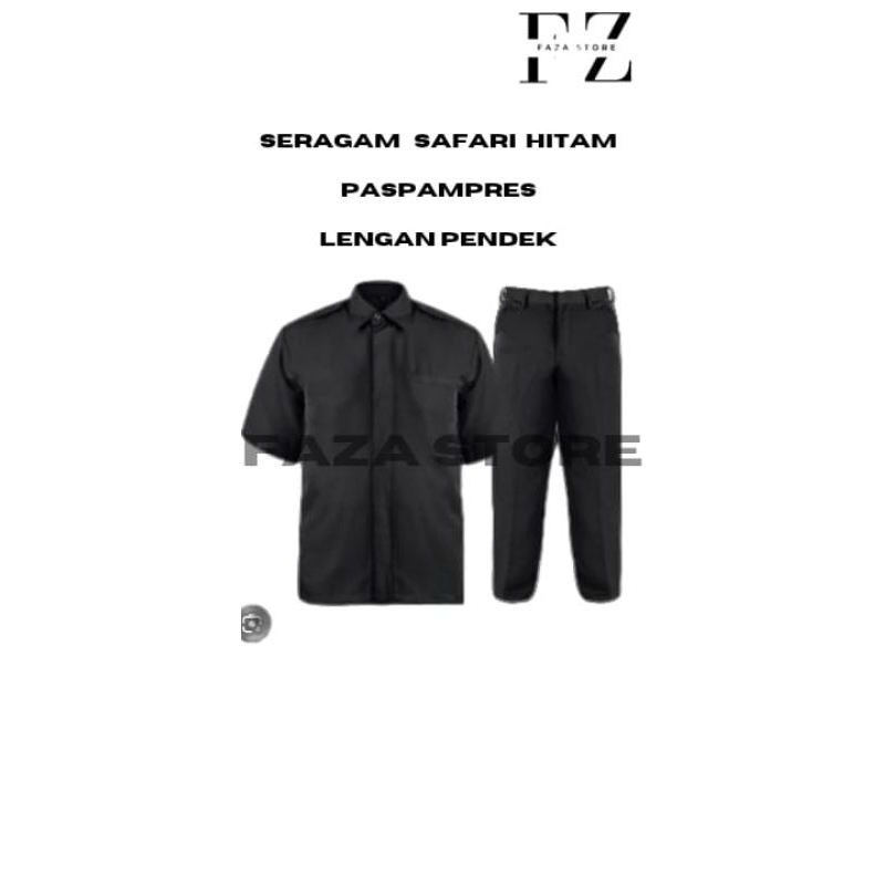 seragam safari paspampres hitam baju seragam satpam safari baju safari paspampres baju sapari terbar
