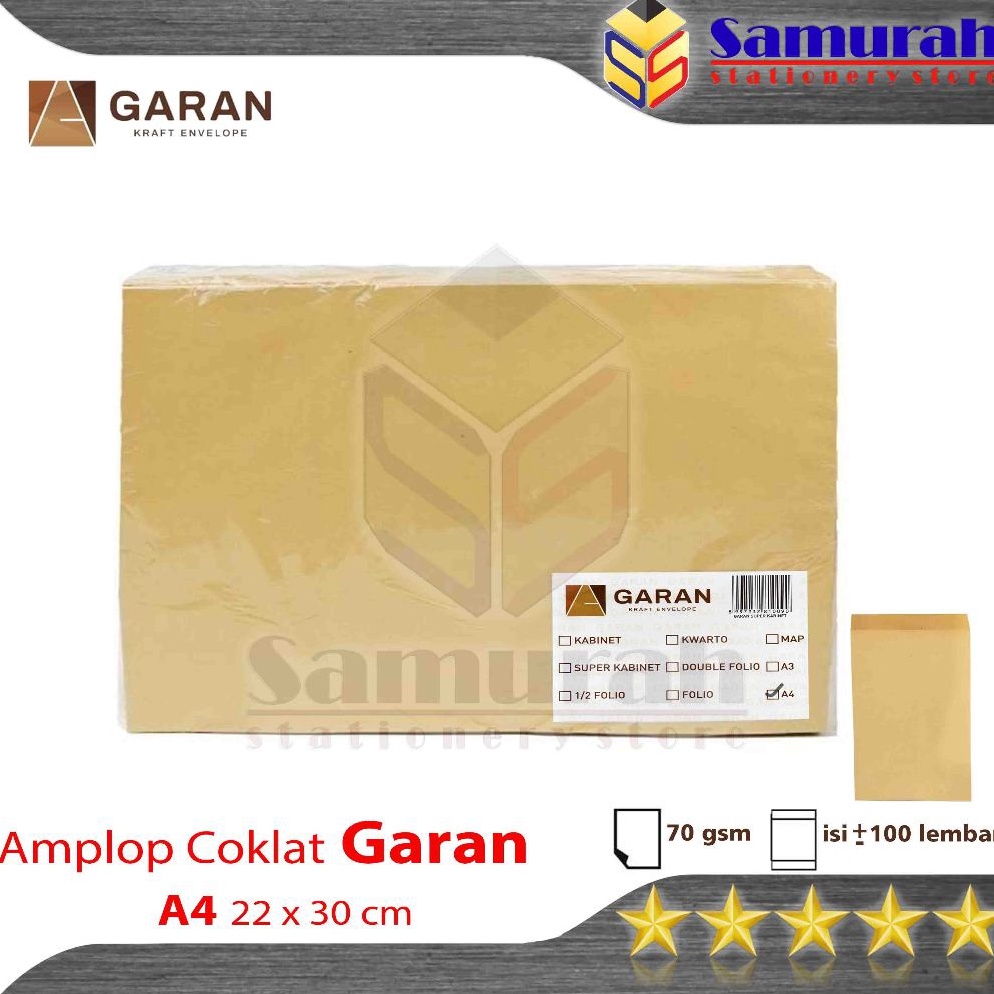 

Terbatas Amplop Kertas Coklat GARAN Ukuran A4 22 x 3 cm Amplop Dokumen 22x3 1 pak isi 1 Lembar tebal 7 Gsm Gram R38