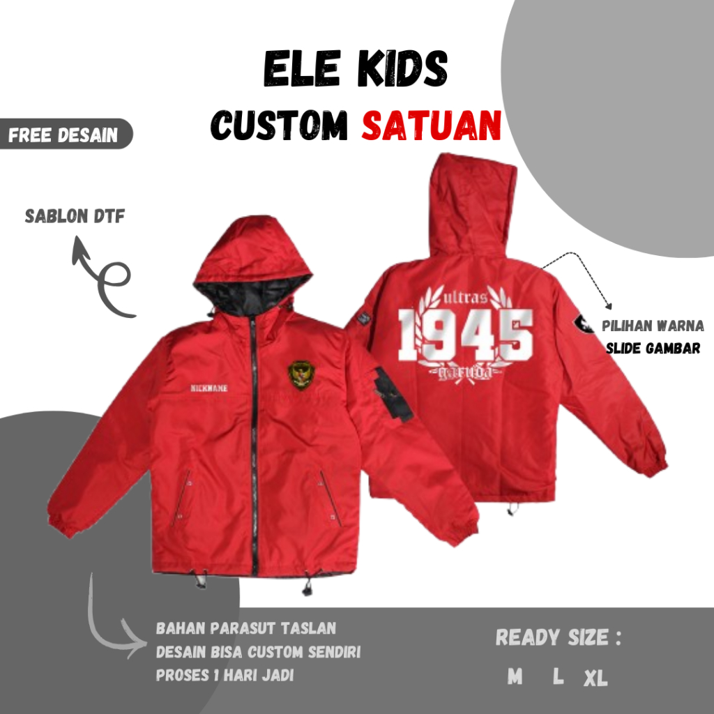 Jaket Anak Parasut Bola | Jaket Gaming | Jaket Olahraga